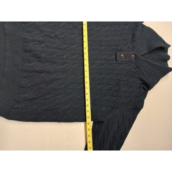 Tommy Hilfiger Lux Cotton Blue Zip Pull Over Comfort Fit Relaxed Sweatshirt XL - Picture 3 of 6